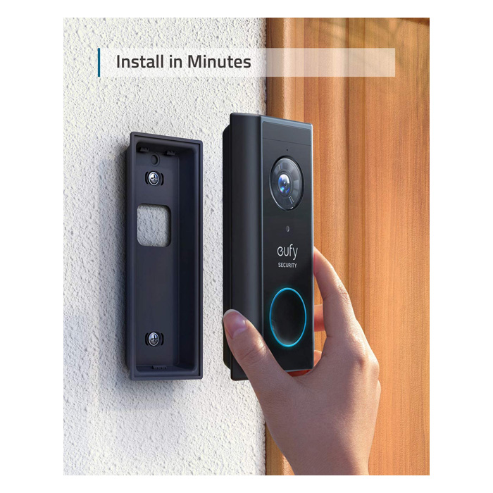 eufy battery video doorbell slim 1080p black