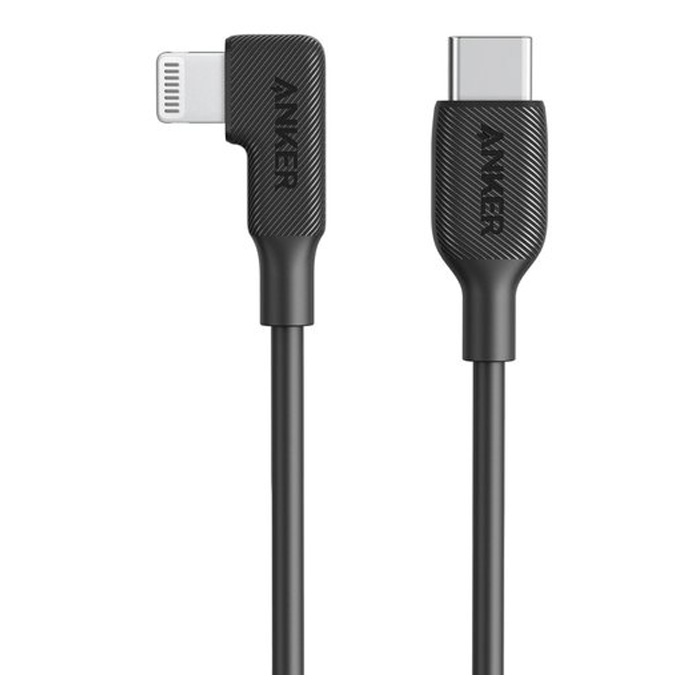 ANKER C TO RIGHT ANGLE LIGHTNING 3ft Original Charging Cable  |  إلكترونيات  |  كابلات الشحن