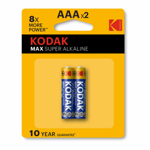 KODAK AAA Max Super Alkaline 1.5v Batteries 10-Year Shelf Life (2 Pack)