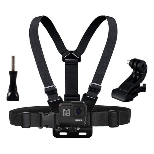 Chest Strap Mount Harness Compatible with GoPro Hero10, Hero 9, Hero 8, Hero 7 Black, 7 Silver, 7 White, Hero 6, 5, 4, Session, 3+, 3, 2, 1, Hero (2018), Fusion, DJI Osmo Action Cameras