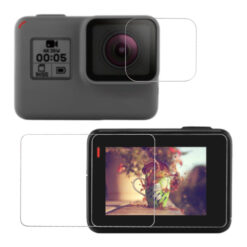 واقي شاشة من الزجاج المقوى لكاميرا GoPro Hero 5 6 7 واقي حماية العدسة السوداء
