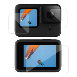 واقي شاشة زجاج مقوى شاشة LCD فائقة النقاء + واقي عدسة 3 قطع لهاتف Go Pro Hero 8 9 10