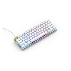 Glorious GMMK COMPACT (60%) , Modular Mechanical Gaming Keyboard – US (ANSI) 61/62 Keys -Removable USB Cord , RGB LED Backlit, Hot Swap Switches (White Ice Edition/Brown Switches)