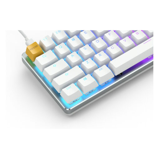 Glorious GMMK COMPACT (60%) , Modular Mechanical Gaming Keyboard - US (ANSI) 61/62 Keys -Removable USB Cord , RGB LED Backlit, Hot Swap Switches (White Ice Edition/Brown Switches) - Image 3