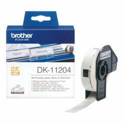 Brother DK-11204 Original 17mm x 54mm Black on White P-Touch Labels x400