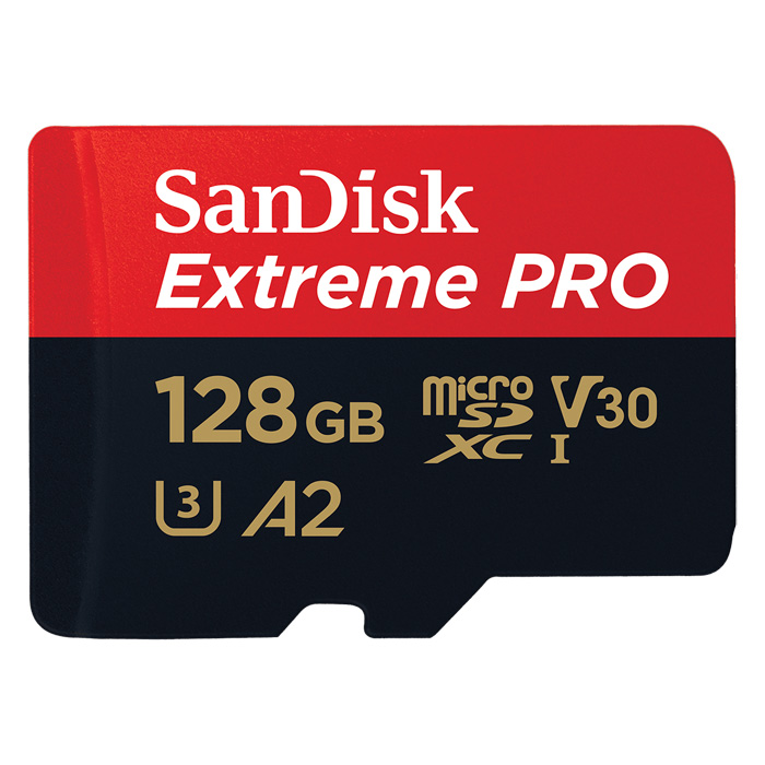 SanDisk Extreme Pro MicroSDXC UHS-I U3 A2 V30 128GB + Adapter  |  Computer Components  |  Storage Devices  |  Memory Cards