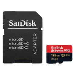SanDisk Extreme Pro MicroSDXC UHS-I U3 A2 V30 128GB + محول