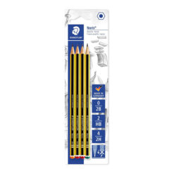 Staedtler (120-S BK4D) Pencil Noris Assorted, 2B-HB-2H, 4 Pack, Blister Card
