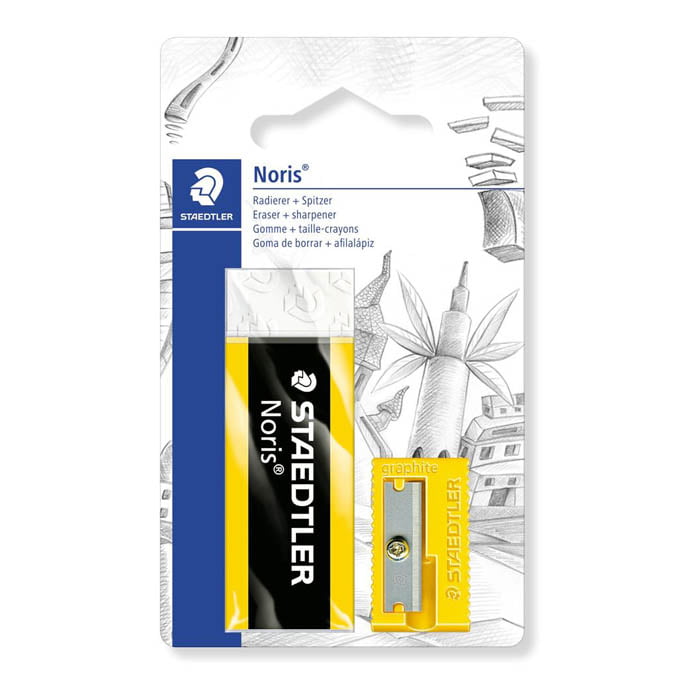 بطاقة Staedtler Blistercard تحتوي على ممحاة (526 N 20) ومبراة  |  حلول مكتبية  |  اللوازم المكتبية والمدرسية  |  أدوات الكتابة  |  محايات