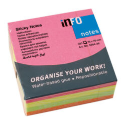 inFO Sticky Notes 75×75 mm 20 Sheets Multi Color
