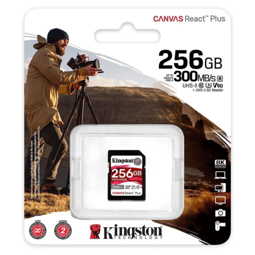Kingston 256GB SDXC Canvas React Plus: بطاقة ذاكرة لكاميرات السينما الاحترافية