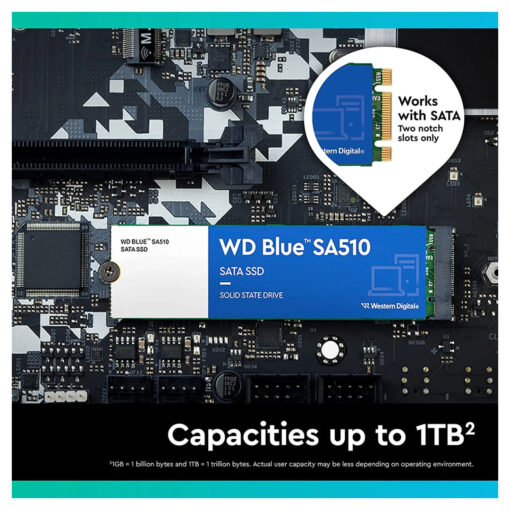 WD Blue SA510 M.2 500GB: SATA III SSD | Up to 560 MB/s