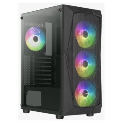 AeroCool Falcon ARGB ATX High-Performance Mid Tower Tempered Glass Gaming Case – Mesh Front Panel Design