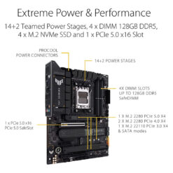 ASUS TUF GAMING X670E-PLUS: ATX Gaming Motherboard, AMD RYZEN 7000 Series AM5/DDR5/PCIe 5.0/4xM.2
