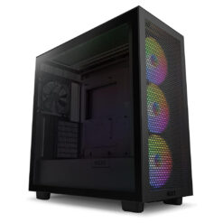 Illuminate Your Build: NZXT H7 Flow RGB ATX Tempered Glass Mid Tower Gaming Case – Matte Black