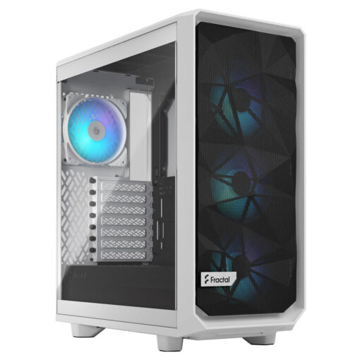 Fractal Design Meshify 2 Compact (White TG Clear Tint) Mid-Tower Tempered Glass RGB High-Performance Gaming Case