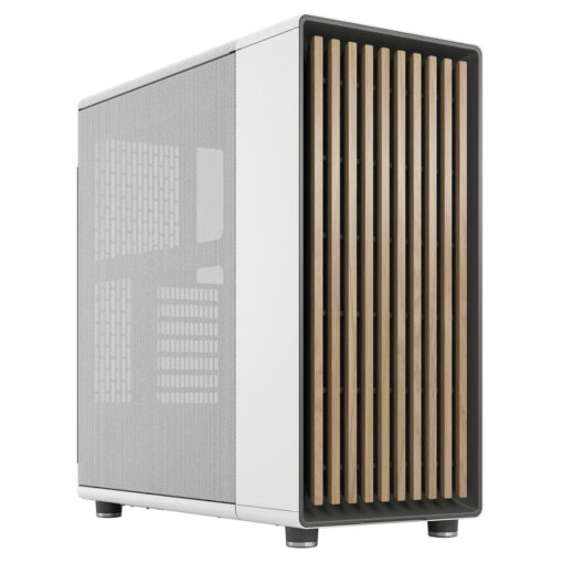 Fractal Design North (Chalk White Mesh Ventilated Side) Mid-Tower Elegance Front Wood Gaming Case