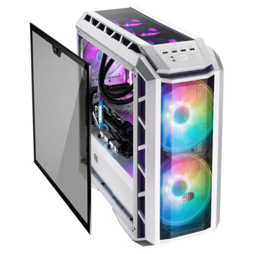 COOLERMASTER H500P Mesh White ARGB Mid tower Tempered Glass Gaming Case – Mesh Cooling with ARGB