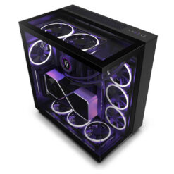 NZXT H9 Elite Premium Dual-Chamber Mid-Tower Tempered Glass Gaming Case – Black Beauty with RGB Fans