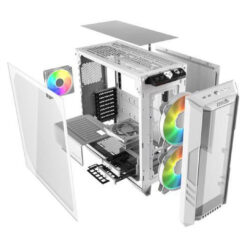 COOLER MASTER HAF 500 ARGB White Mid Tower Tempered Glass Gaming Case – A Radiant Gaming Experience