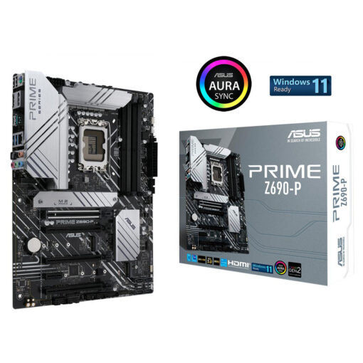 ASUS PRIME Z690-P WIFI: ATX Motherboard, LGA 1700, Intel 12th, DDR5, Triple M.2, PCIe 5.0, USB 3.2 Gen2X2 Type-C, WiFi 6, 2.5GbE LAN