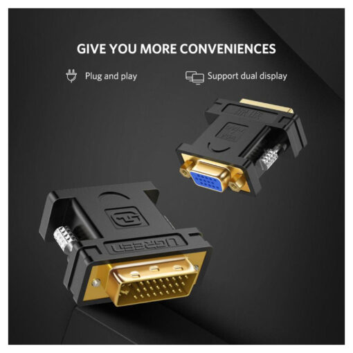 UGREEN DVI-D to VGA Active Converter Flat Cable – High-Resolution Video Transmission