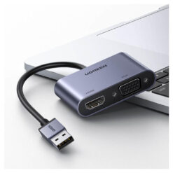 UGREEN USB 3.0 HDMI + VGA Converter (CM449) – Dual Display Connectivity with USB 3.0