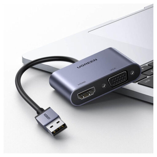محول UGREEN USB 3.0 HDMI + VGA (CM449) - اتصال العرض المزدوج مع USB 3.0