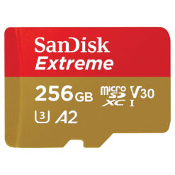 بطاقة ذاكرة SanDisk Extreme microSDXC UHS-I سعة 256 جيجابايت + محول