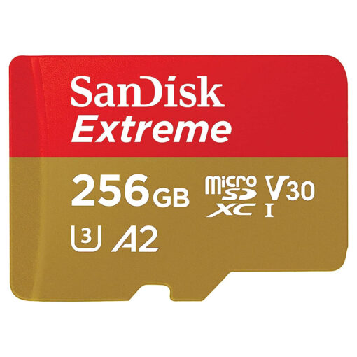 بطاقة الذاكرة SanDisk Extreme microSDXC UHS-I سعة 256 جيجابايت + محول
