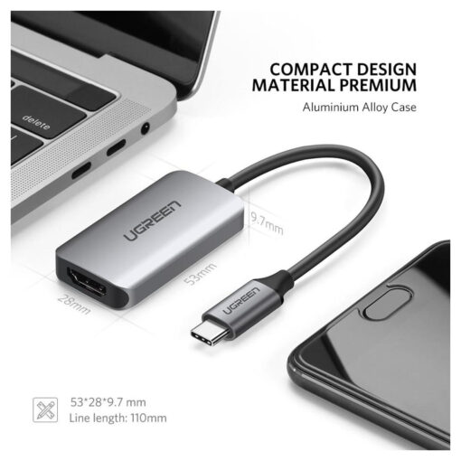 محول UGREEN CM297 USB C إلى HDMI - محول USB C إلى HDMI لتوصيل فيديو مريح