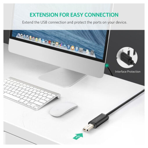 UGREEN US103 USB 2.0 Active Extension Cable – 1M – Short USB 2.0 Active Extension Cable for Compact Installations