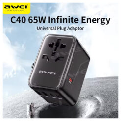 Awei C-40 Worldplug USB C 65W محول القابس الكهربائي العالمي