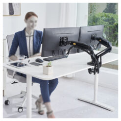 NB North Bayou F160 Dual Monitor Desk Mount Stand Full Motion Swivel Computer Monitor Arm for Two Screens 17-27 Inch