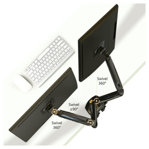 NB North Bayou F160 Dual Monitor Desk Mount Stand Full Motion Swivel Computer Monitor Arm for Two Screens 17-27 Inch