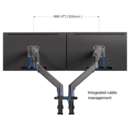 NB North Bayou F195A Dual Monitor Desk Mount Stand Full Motion Swivel Computer Monitor Arm Fits 2 Screens up to 32”