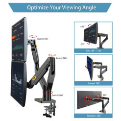 NB North Bayou G32 Dual Monitor Arm Ultra Wide Full Motion Swivel Monitor Mount with Gas Spring for 22”-32” Monitors