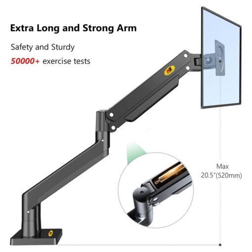 NB North Bayou G32 Dual Monitor Arm Ultra Wide Full Motion Swivel Monitor Mount with Gas Spring for 22''-32'' Monitors - Image 5