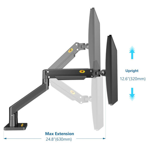 NB North Bayou G32 Dual Monitor Arm Ultra Wide Full Motion Swivel Monitor Mount with Gas Spring for 22''-32'' Monitors - Image 6