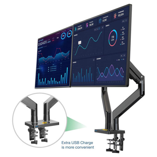 NB North Bayou G32 Dual Monitor Arm Ultra Wide Full Motion Swivel Monitor Mount with Gas Spring for 22''-32'' Monitors - Image 7