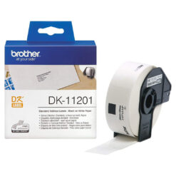 Brother DK-11201 ملصقات P-Touch أصلية مقاس 29 مم × 90 مم باللون الأسود على الأبيض x400