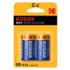 KODAK Max Alkaline 6LR61/9V Alkaline Battery 10-Year Shelf Life