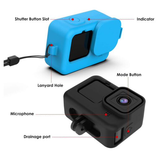 Silicone Case for GoPro Hero 12/11/10/9 with Lanyard