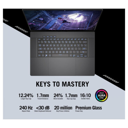 ASUS ROG Zephyrus G16 Laptop – Intel Core Ultra 7, RTX 4070, 32GB DDR5X, 16″ 240Hz WQXGA OLED, with ROG Zephyrus Sleeve, ROG Impact Gaming Mouse, Win 11
