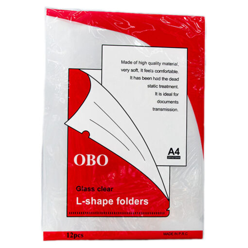 OBO A4 Glass Clear L-Shape Folder 12pcs