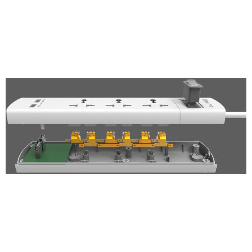 مشترك كهرباء هنتكي، 3 مقابس ومنفذين USB يعملان بالطاقة، 1.5 متر (SZM307)