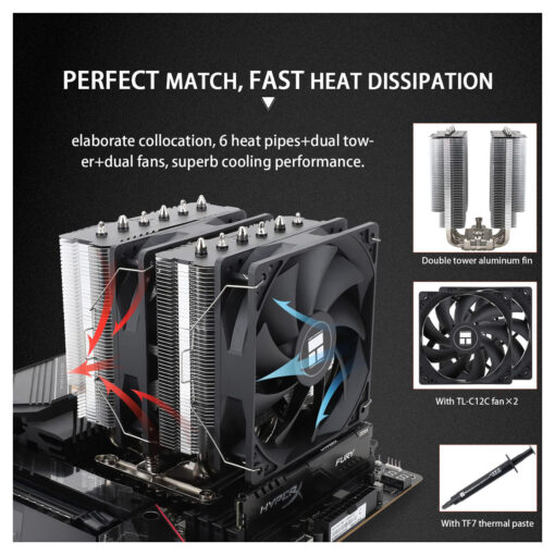 Thermalright Peerless Assassin 120 SE CPU Cooler – 6 Heat Pipes, Dual 120mm PWM Fans