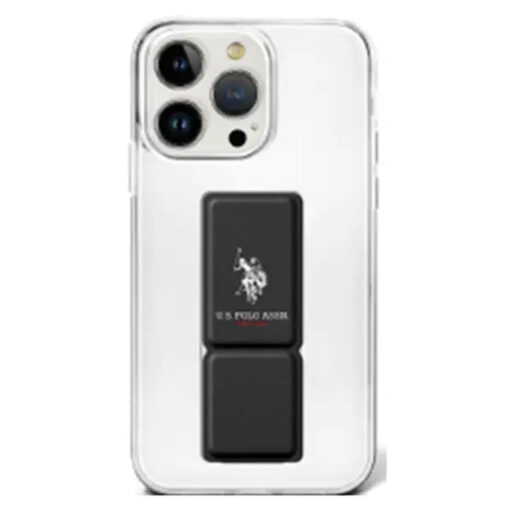 U.S. Polo Assn. iPhone 15 Clear Case with Leather Gripstand – Premium Protection