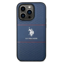 U.S. Polo Assn. PU HS Pattern DH Stripe Hard Case for iPhone 15