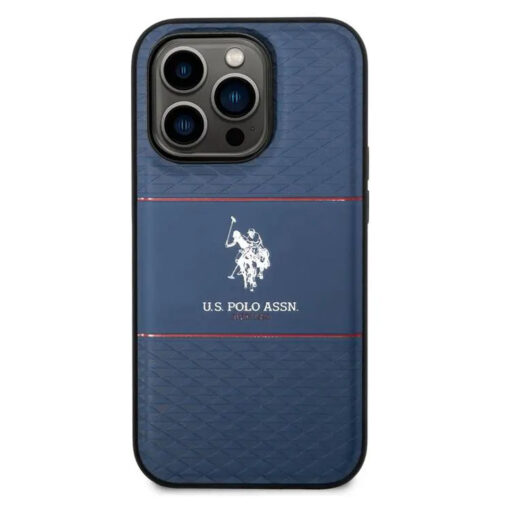 U.S. Polo Assn. PU HS Pattern DH Stripe Hard Case for iPhone 15 - Image 2